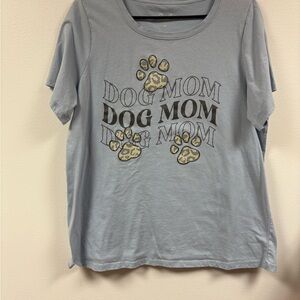 Fleurish Light Blue Dog Mom Casual Top P2P 21